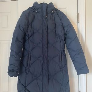 The North Face navy blue down jacket